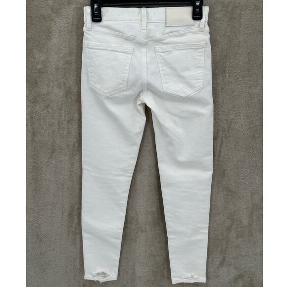 Moussy Jeans Women 24 Cream Velma Distressed Skinny Cotton Summer Festival Japan - Picture 4 of 16